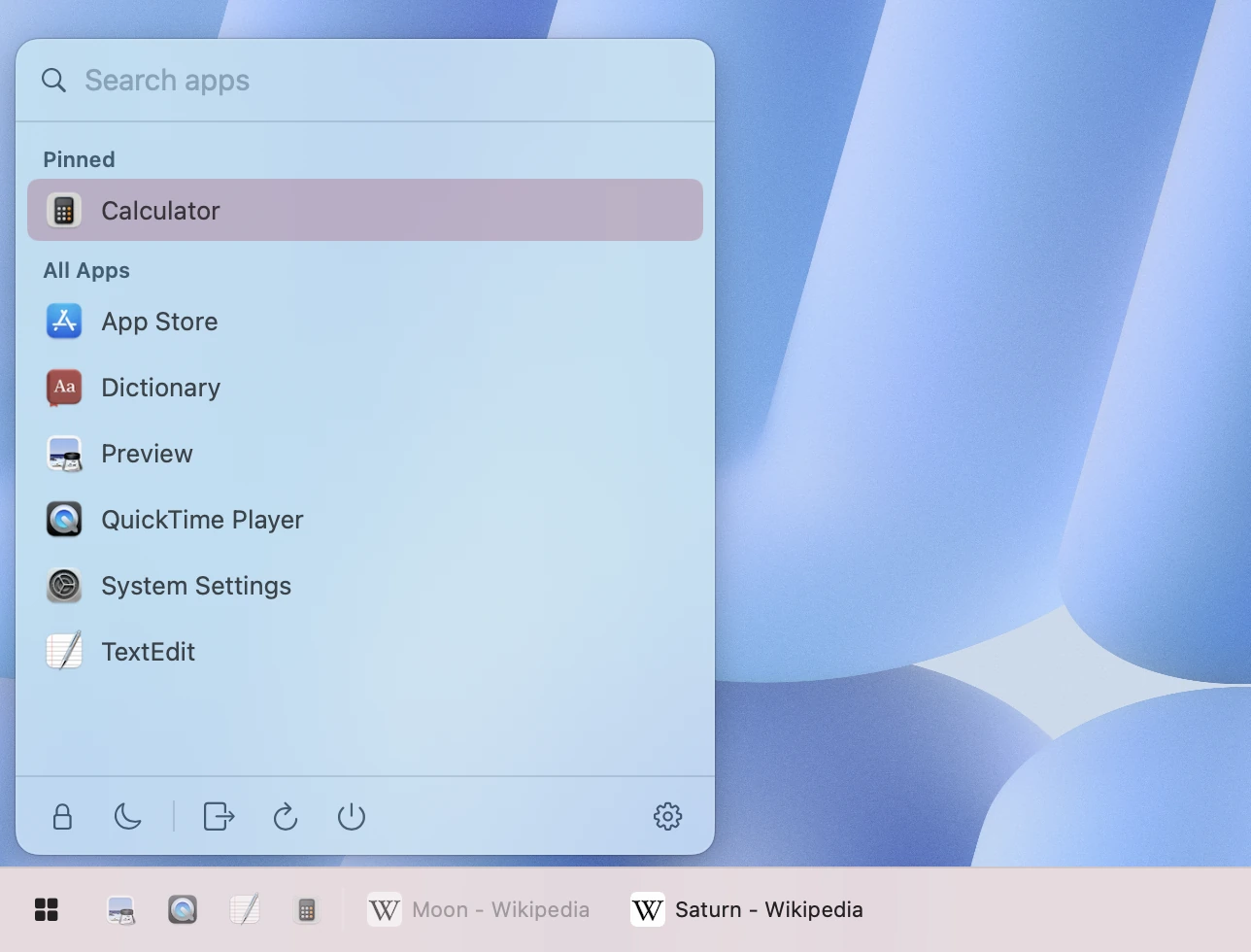 Neo Blush — ByeDock Start menu and taskbar appearance