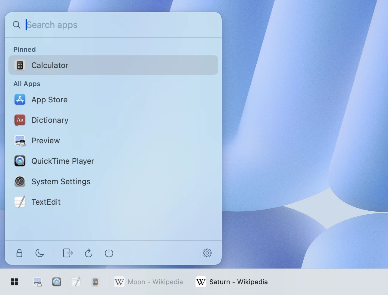 Neo Silver — ByeDock Start menu and taskbar appearance